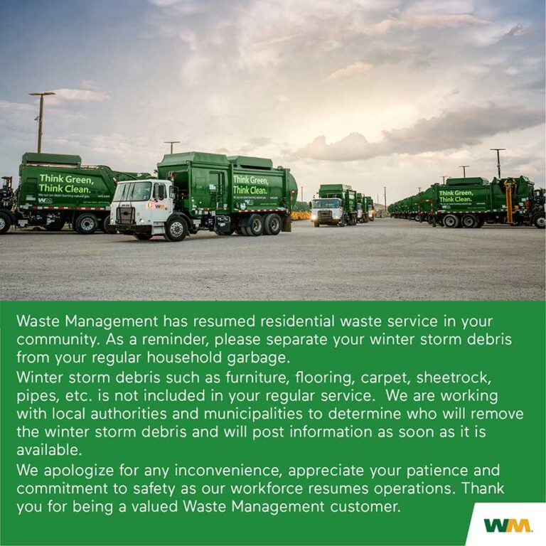 Trash Service Update 2/19/2021 500 p.m. Fairfield Municipal